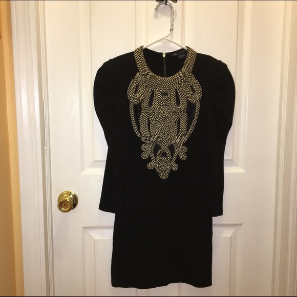 Black and gold embroidered Dress💎 - Picture 3 of 4