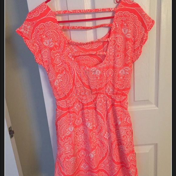 NTW American Eagle Coral White Dress XS - Picture 2 of 4
