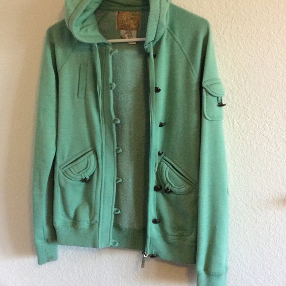 Green billabong zip up hoodie