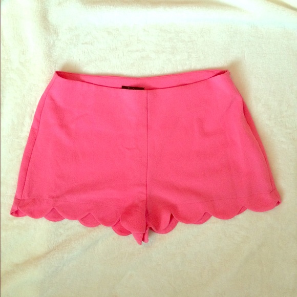 Pink Scalloped Shorts