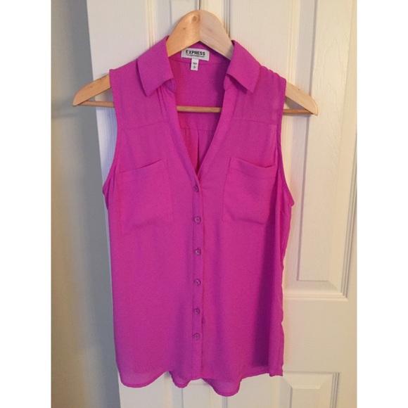 Express Pink Sleeveless Portifino Blouse XS