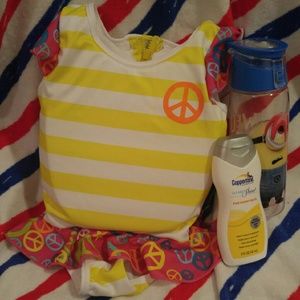 One piece toddler swimsuit with built-in life vest
