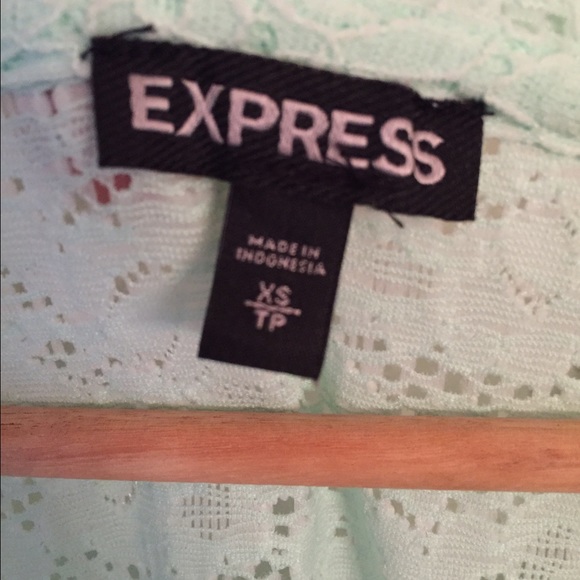 Express Aqua Lace Long Sleeve Top XS - Picture 2 of 4
