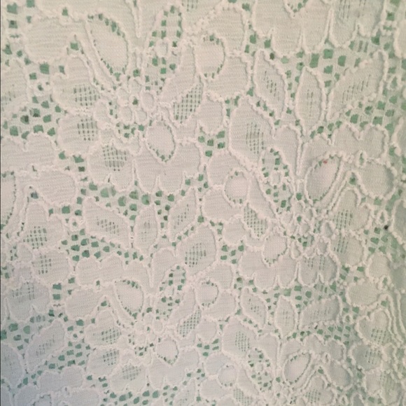 Express Aqua Lace Long Sleeve Top XS - Picture 3 of 4