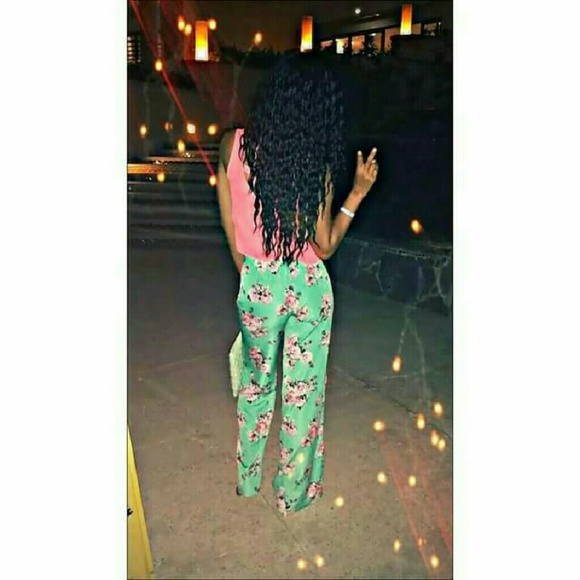 Floral print wide leg pants, worn once - Picture 1 of 3