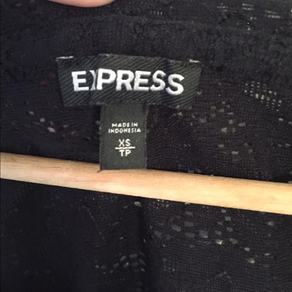 Express Black Long Sleeve Lace Blouse XS - Picture 2 of 4