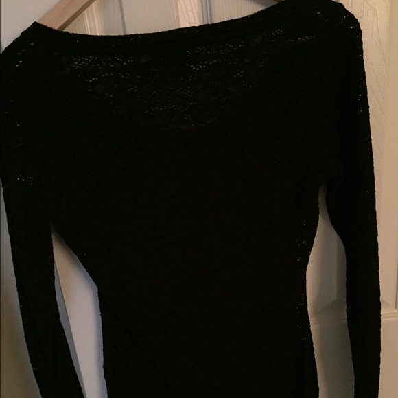 Express Black Long Sleeve Lace Blouse XS - Picture 4 of 4