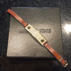 Michael kors leather crystal bracelet