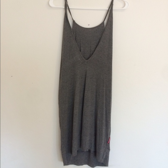 Grey tank, can also be worn as a short dress.