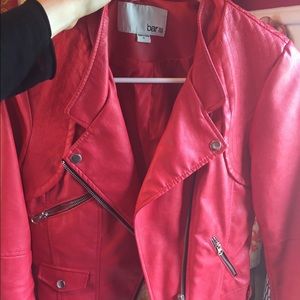 Red faux leather jacket size small