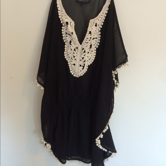 Black sheer beach coverup