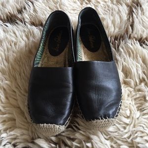 Sam Edelman Lynn Espadrille black leather 6