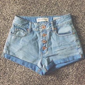 Button Down High Waisted Shorts