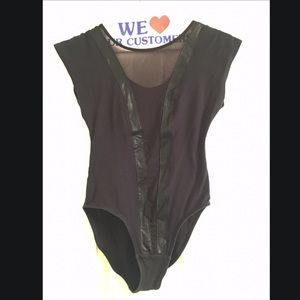 Open front mesh body suit