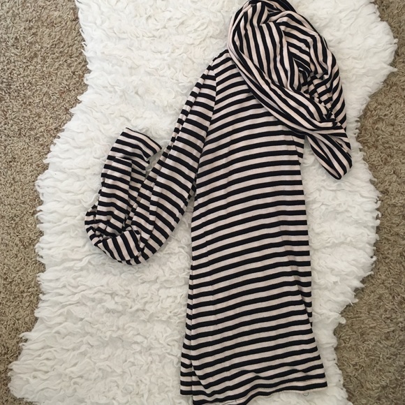 Cowl neck striped top