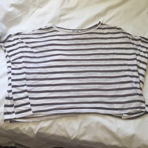 Box batwing crop striped tee