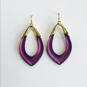 Alexis Bittar Lucite and Gold Hoop Earrings