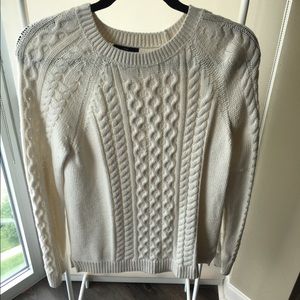 White Cable Knit Sweater