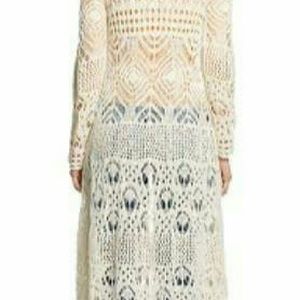 Women's crochet cardigan duster