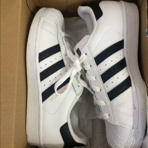 ADIDAS WOMENS BLACK & WHITE SUPERSTARS