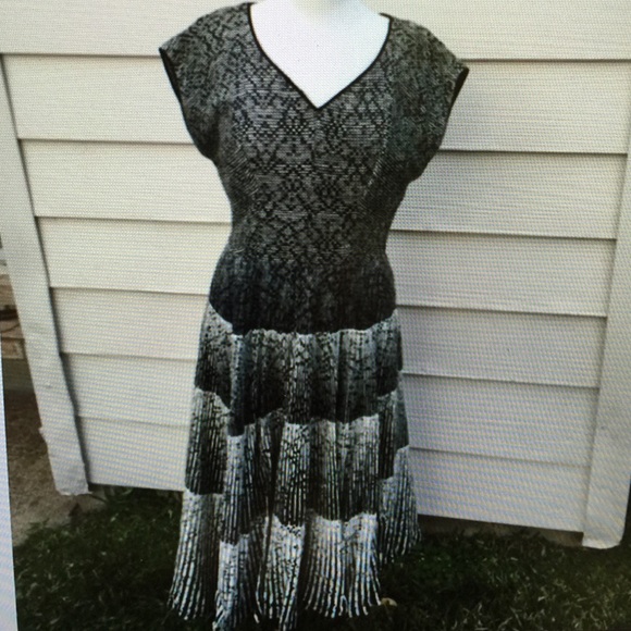 Back and Cream Vintage Dress.