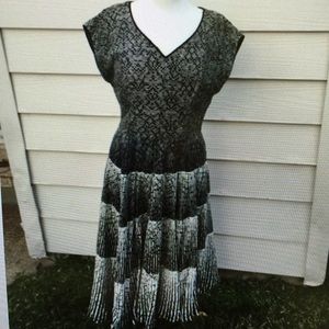 Back and Cream Vintage Dress.