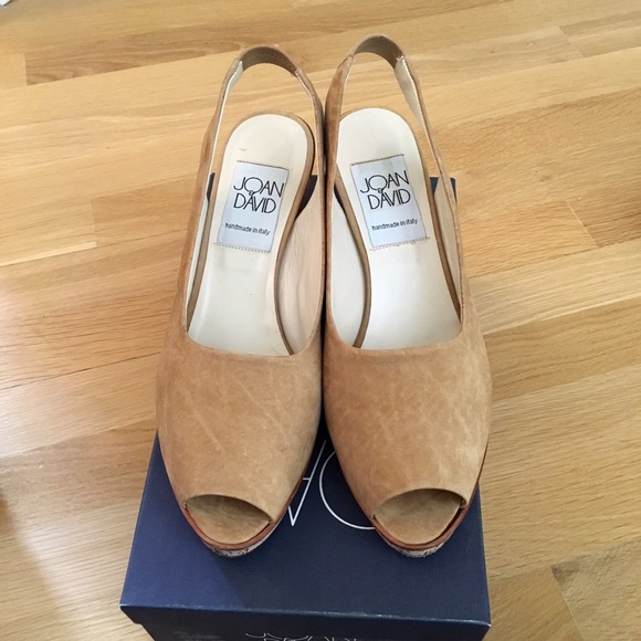 Joan & David Camel Open Toe Sling Back Shoes - image 2