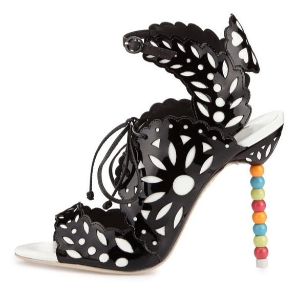 Sophia Webster Keira Doily Pattern Patent Sandals - Picture 3 of 4