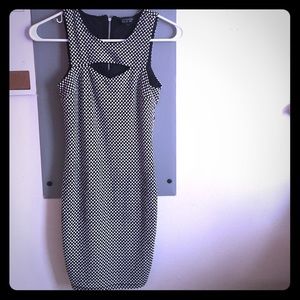 black and white polka dot dress