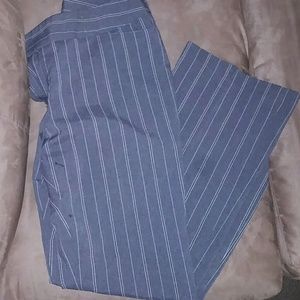 Never worn grey w white pin stripes pants