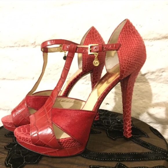 Red leather heels