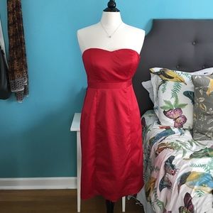 Red, strapless dress from The Limited