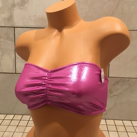 Metallic Purple Pink Bandeau Bralette