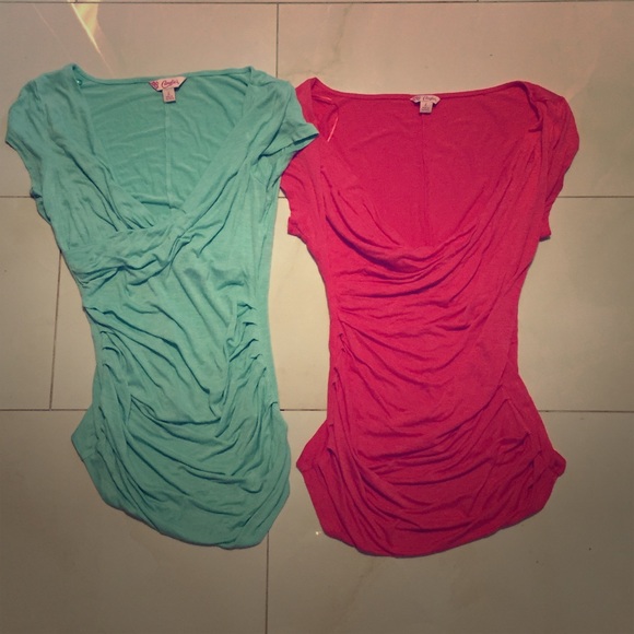 Mint green and pink ruffled tops (candies)