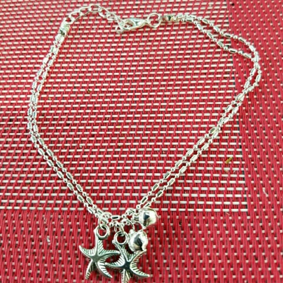 Jewelry - New sterling silver plate starfish ankle bracelet