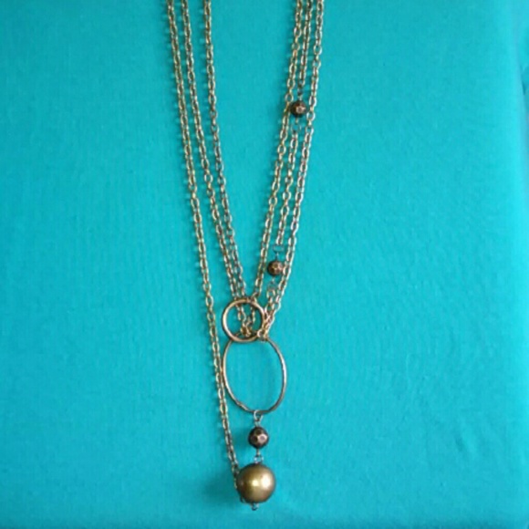 Personal Accents Jewelry Nwot Distressed Gold Tone Necklace Poshmark