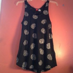 candy skull print tank