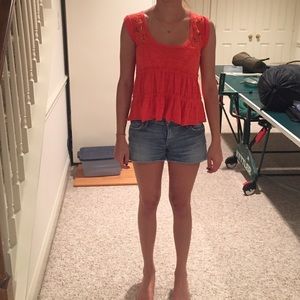 Orange free people top