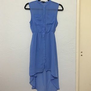 Blue button up dress
