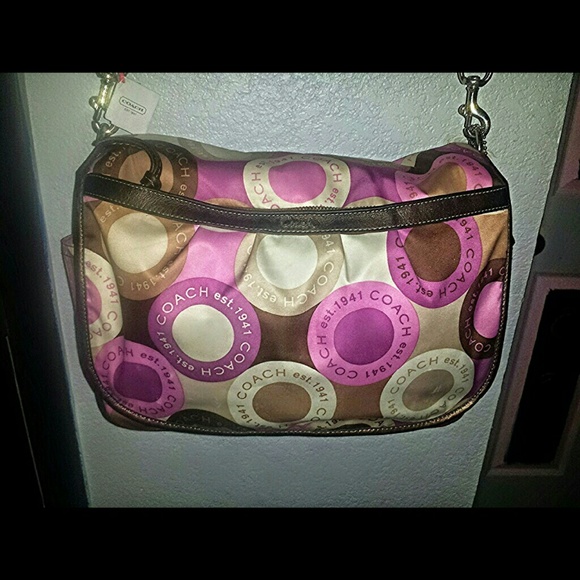 COACH DIAPERBAG SIGNATURE SNAPHEAD PINK MESSANGER - Picture 2 of 4