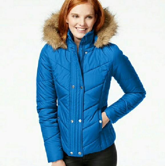 BRAND NEW Krush Faux-Fur-Trim Quilted Coat XL
