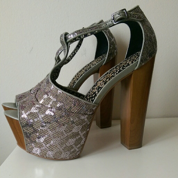 sequin platform shoes
