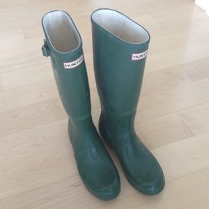 Classic green tall hunter boots