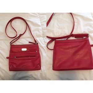 Nine West Red Leather Crossbody Bag