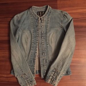 INC women's blue jean jacket size petite small