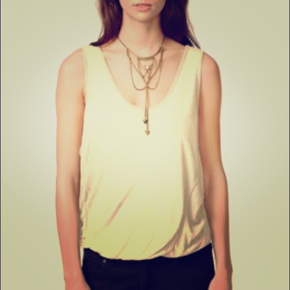 Bubble Hem Tank Top Yellow