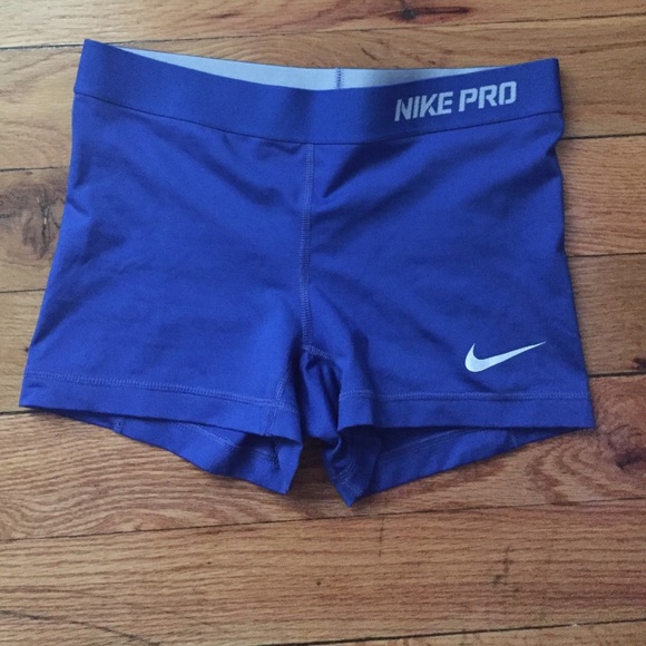 Blue Nike Pro Spandex Shorts