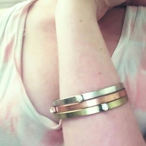 NWOT Multi Metal Bangle Set