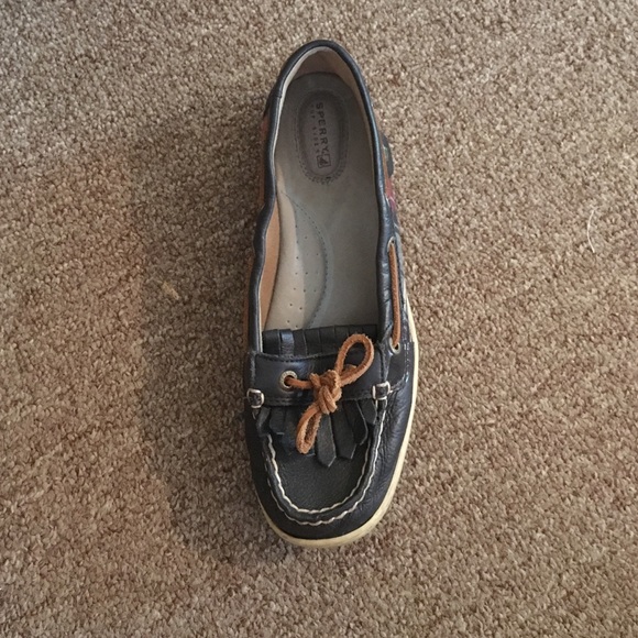 Navy/Plaid Sperry Boat Shoe - Picture 2 of 3