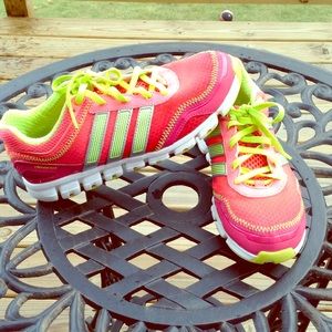 Neon pink and neon yellow climacool adidas